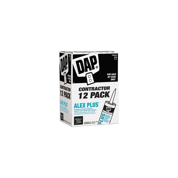 DAP 10.1oz White Alex Plus All Purpose Acrylic Latex Caulk Plus Silicone Contractor Pack 1=12pk