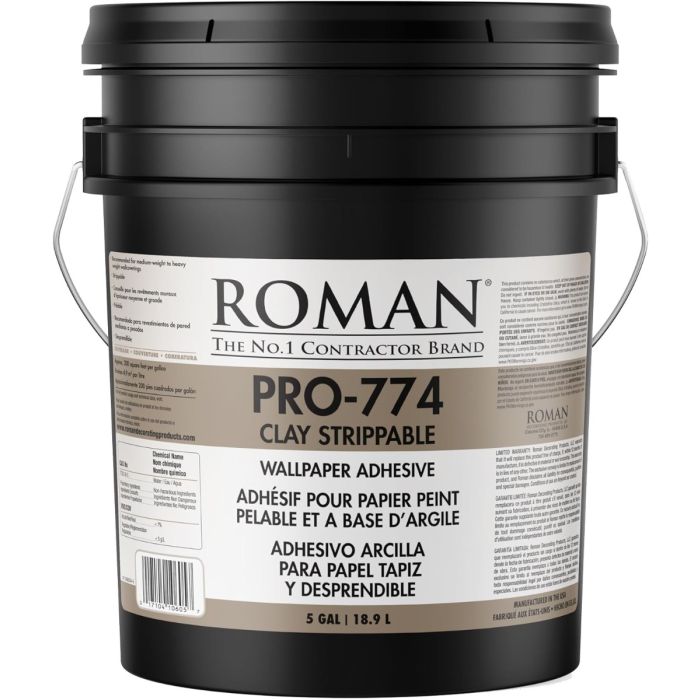 Roman PRO-774 5gal Clay Based Strippable Wallpaper Adhesive