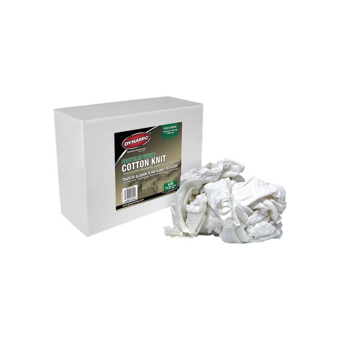Dynamic #5 4Lb Box Recycled White Cotton Knit Wiping Cloth