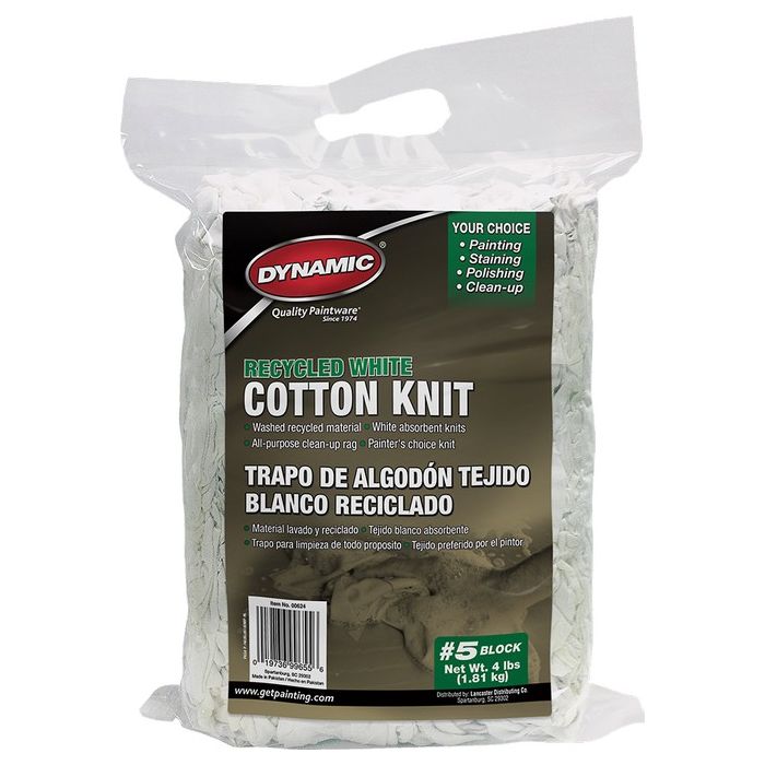 Dynamic #5 4Lb Block Recycled White Cotton Knit Wiping Cloth