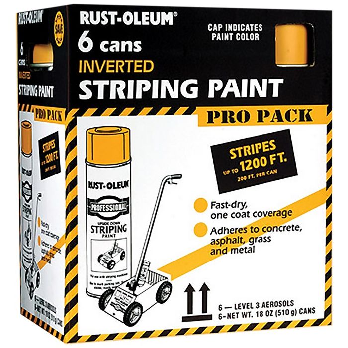 Rust-Oleum 18oz Yellow Professional Line Stripping Paint - Contractor Pack (6pk)