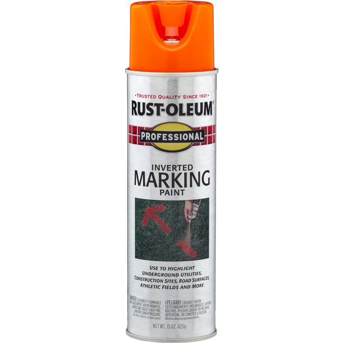 Rust-Oleum 15oz Fluorescent Orange Professional Inverted Marking Spray Paint