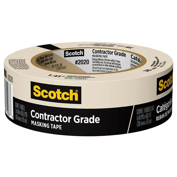 3M 2020 Scotch Contractor Grade Masking Tape for Painting (Indoor & Outdoor)