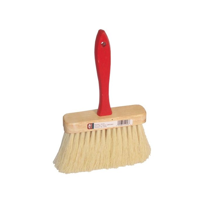 DQB 6-1/2" x 4" Trim 5-Row White Tampico Masonry Brush w/ Red Handle