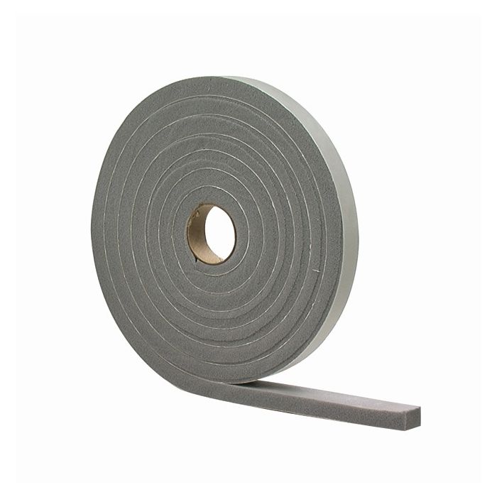 M-D 3/16" x 3/8" x 17' Gray Hi Density Foam Tape w/ Adhesive Closed Cell
