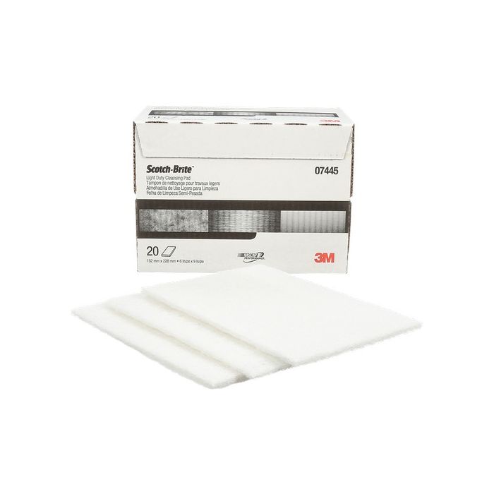 3M 6" x 9" Super Fine Scotch-Brite White Hand Pad (20 per Pack)