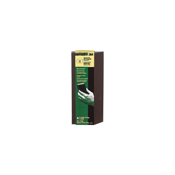 3M 2-7/8" x 8" x 1" Fine Extra Large Single Angle Sanding Sponge