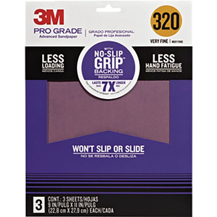 3M 9" x 11" Extra-Fine (320 Grit) Pro Grade Precision Faster Sanding Sheets (3pk)