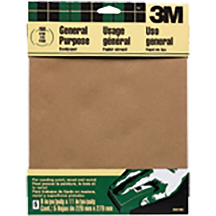 3M 9" x 11" Fine (150 Grit) Aluminum Oxide Sanding Sheets (5pk)