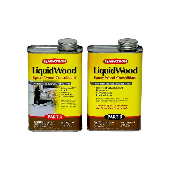 Abatron Part A + pt Part B LiquidWood - 2 Part Epoxy Wood Consolidant