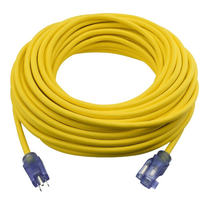 Prime Wire 12/3 SJTW Yellow Outdoor Extension Cords With Lighted Ends