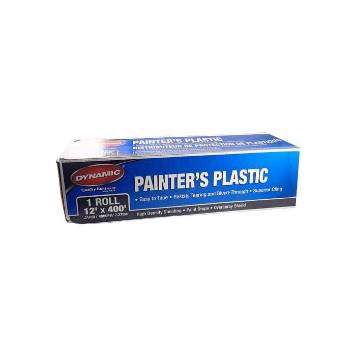 Dynamic 12' x 400' (3.66m x 122m) .31mil High Density Sheeting Painters Plastic