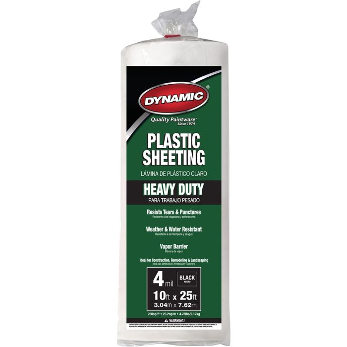 Dynamic 10' x 25' 4mil Black Plastic Sheeting