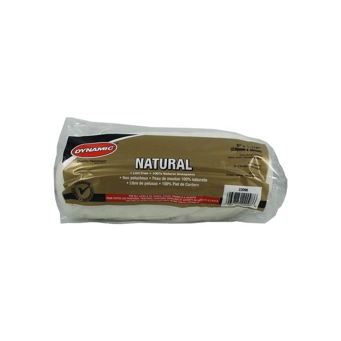 Dynamic 9" x 1-1/4" Nap Natural Sheepskin Roller Cover