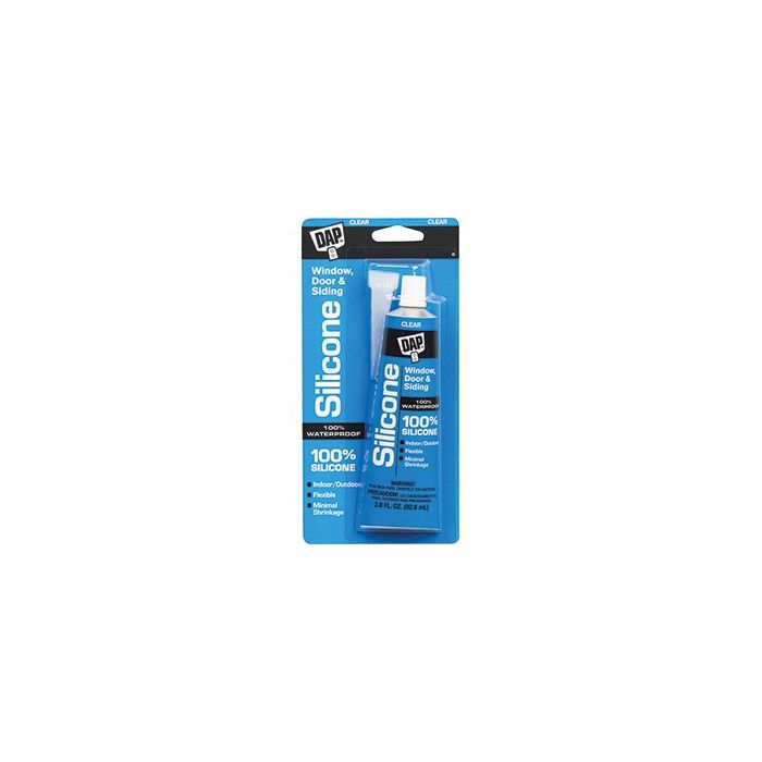 DAP 2.8oz Clear 100% Silicone Window Door & Siding Sealant