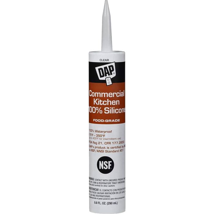 DAP 9.8oz 100% Silicone Commerical Kitchen Food Grade Sealants