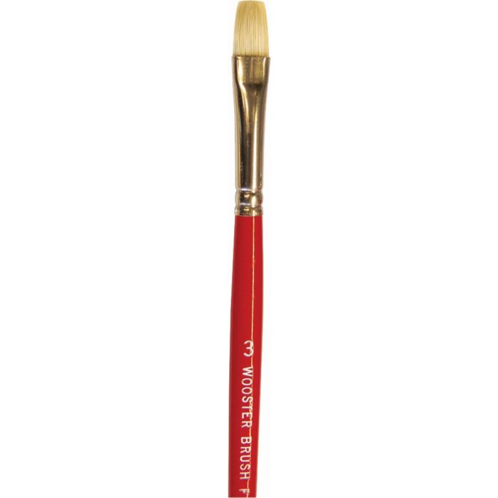Wooster #3 White Bristle Oil Brights Artist Brush