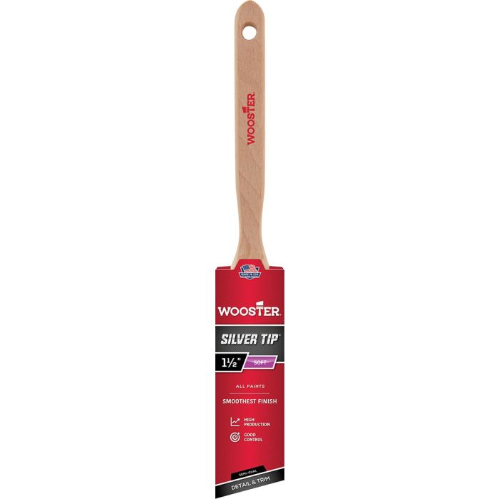 Wooster 1 1/2" Silver Tip Soft Semioval Angle Sash Paint Brush