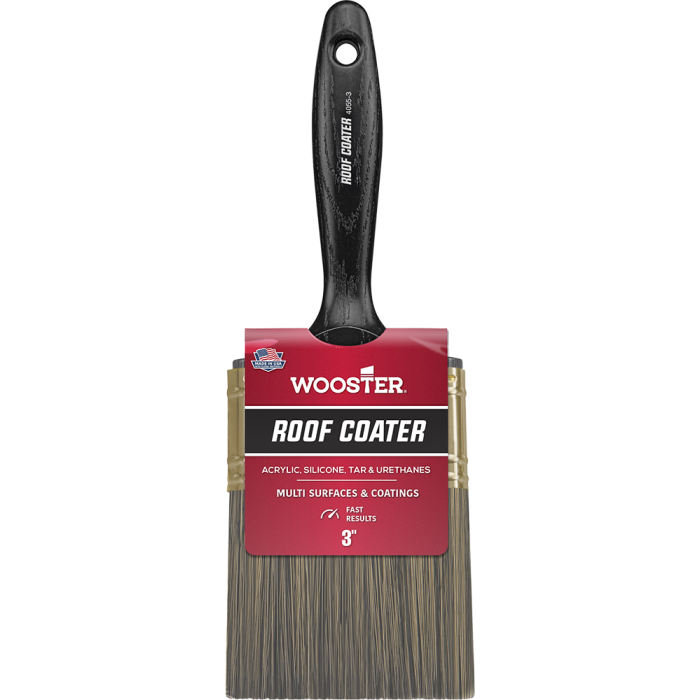 Wooster 3" Roof Coater Brush, Synthetic China Bristle