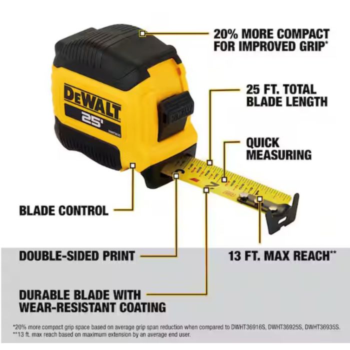 DeWalt 25' Compact Tape Measure