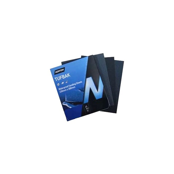 Norton 9" x 11" 220C Tufbak Waterproof Paper Sheets (50 per Pack)