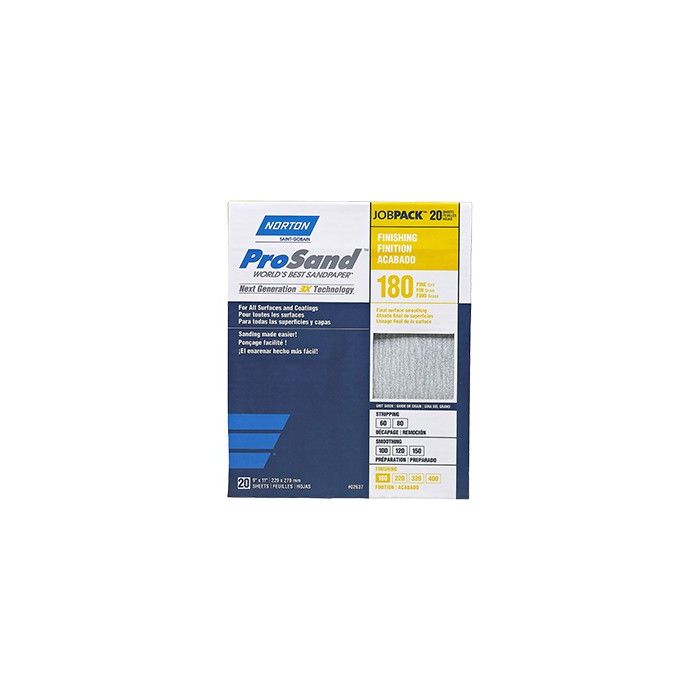 Norton 9" x 11" 180 ProSand Paper Sheets 20Pk