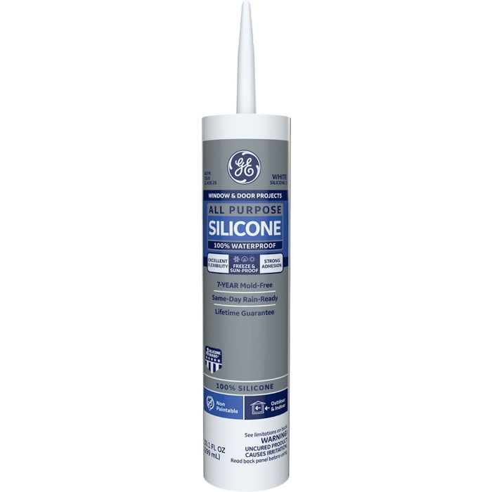GE 10.1oz White Window & Door Silicone I Sealant