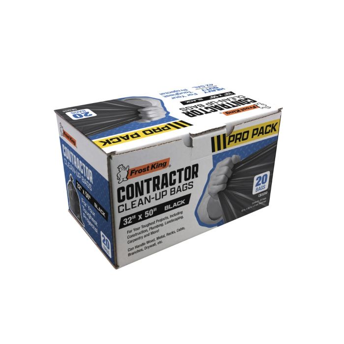 Frost King 3mil 42gal 32" x 50" Black Contractor Bags (20ct)