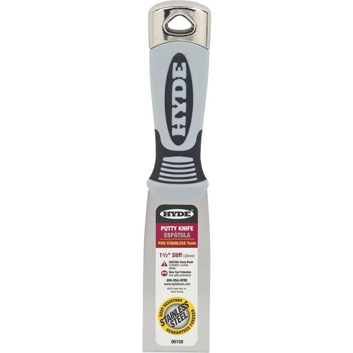 Hyde 1-1/2" Pro Stainless Stiff Putty Knife Hammer Head