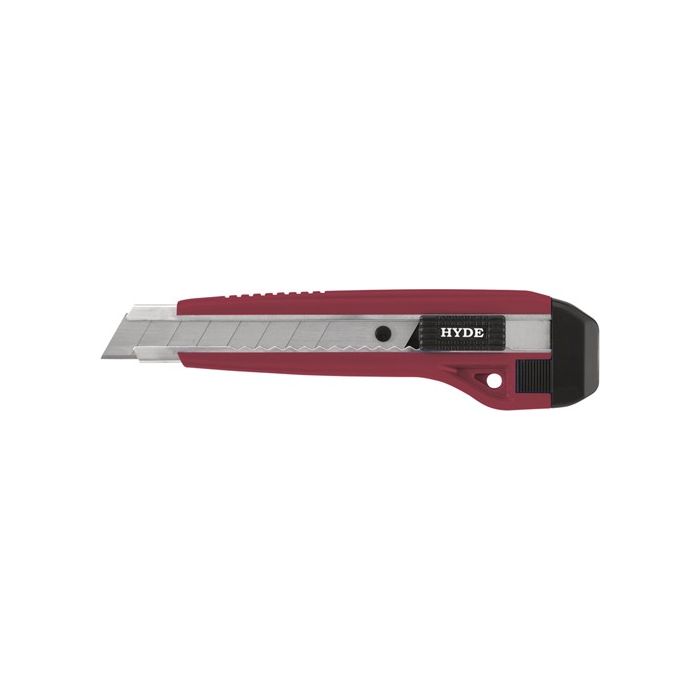 Hyde 18mm 8Pt Auto Lock Snap Off Blade Utility Knife w/ 3 Blades