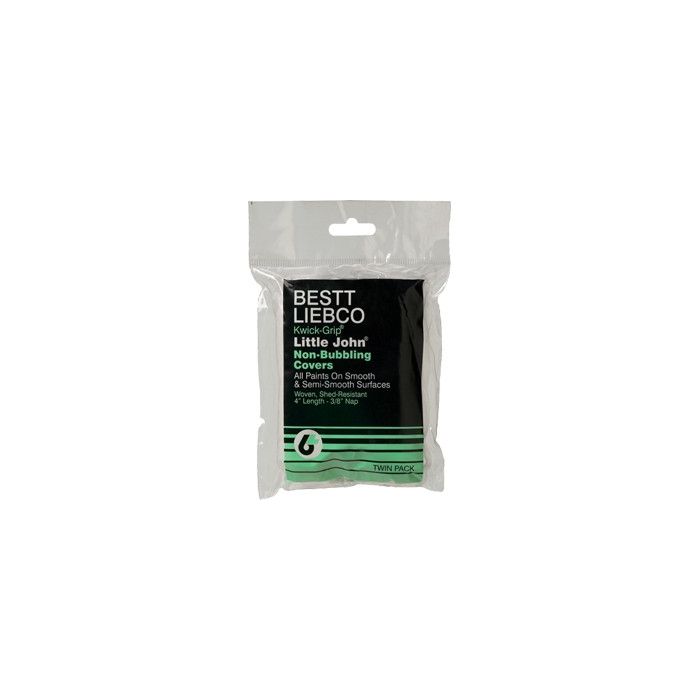 Bestt Liebco 4" x 3/8" Nap Woven Polyester Mini Roller Covers (2 per Pack)