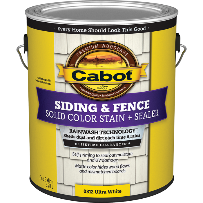 Cabot 1gal Ultra-White Solid Color Acrylic Siding Stain