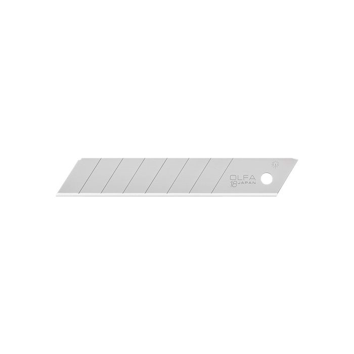 OLFA LB-10B 18mm 8-Pt Silver Heavy-Duty Snap-Off Blade, Pack of 10