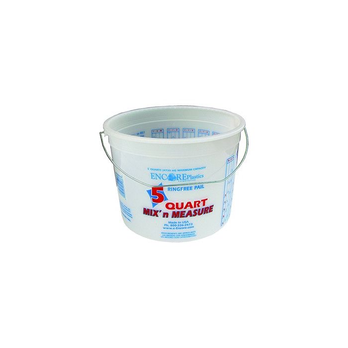 IPL / Leaktite 5qt Clearvue Ringfree Pail w/ Wire Handle & Graduations