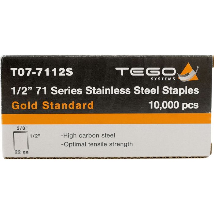 Tego 1/2" 71 Series Stainless Steel Staples (Case of 20)