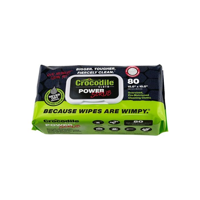 Crocodile Cloth 10" x 15" PowerScrub Wipes (80 Pack)