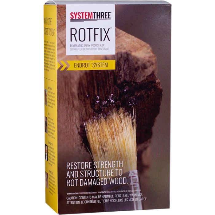 System Three 1.5Pt Kit Rotfix Two Part Epoxy 16 oz. Resin & 8 oz. Hardener