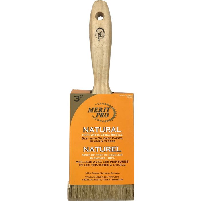 Merit Pro 100% White China Bristle Brushes