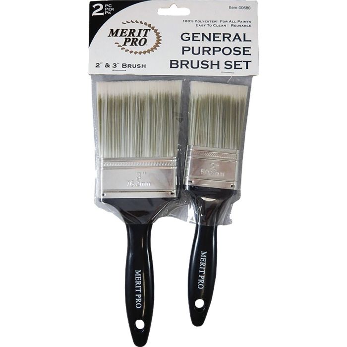 Merit Pro 2pc General Purpose Polyester Brush Set