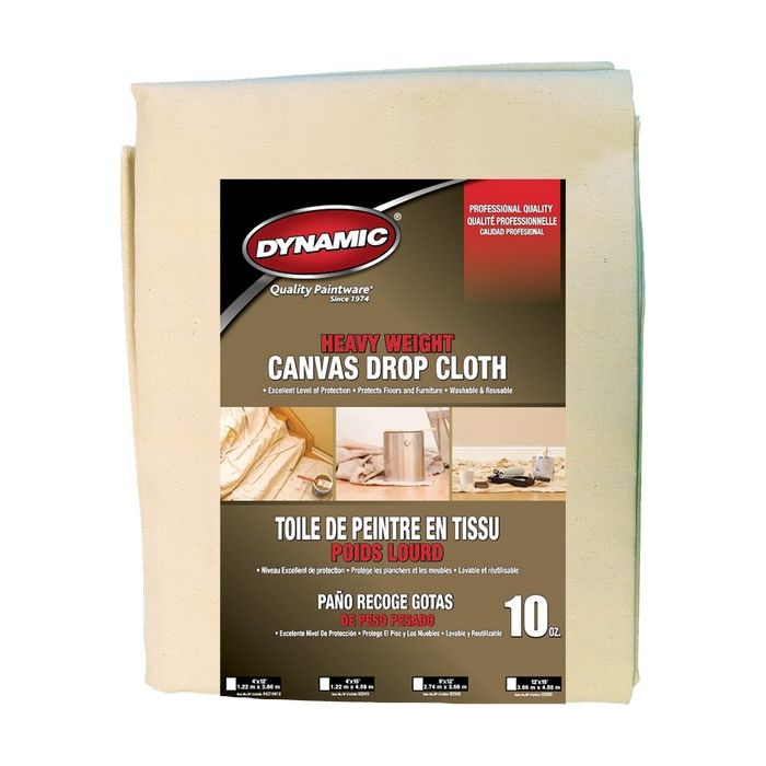 Dynamic 12' x 15' (3.66m x 4.58m) 10oz Heavy Weight Canvas Drop Cloth