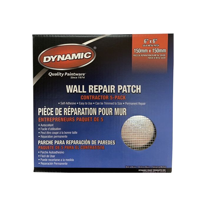 Dynamic 6" x 6" (150mm x 150mm) Drywall Repair Patch Contractor Pack (5pk)