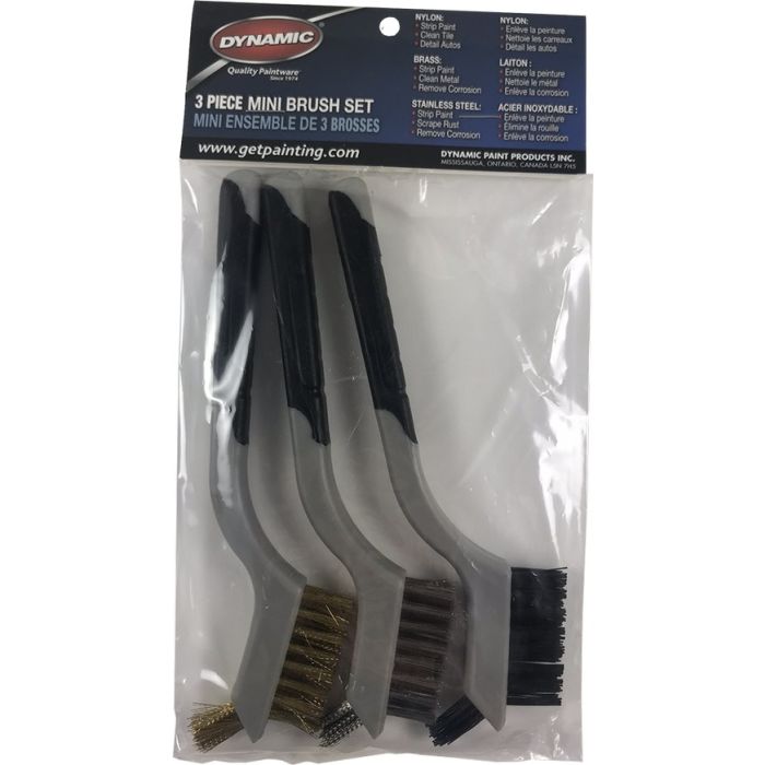 Dynamic 3pc Soft Grip Mini Wire Brush Set