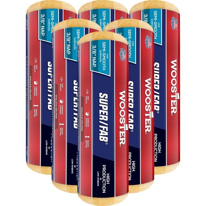 Wooster R239 9" x 3/8" Nap Super/Fab Roller Cover (100 per Pack)