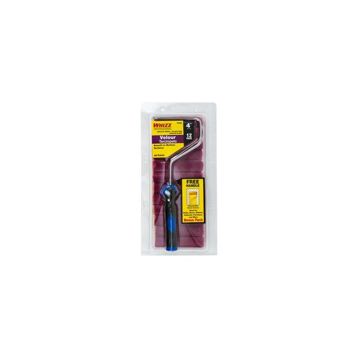 Whizz 4" Velour Mini Roller (12Pk w/ Free Frame)
