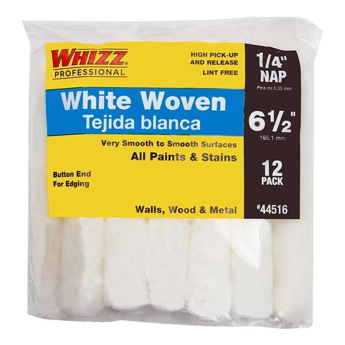 Whizz 6-1/2" x 1/4" Nap White Whizzflex Woven Mini Roller 12pk