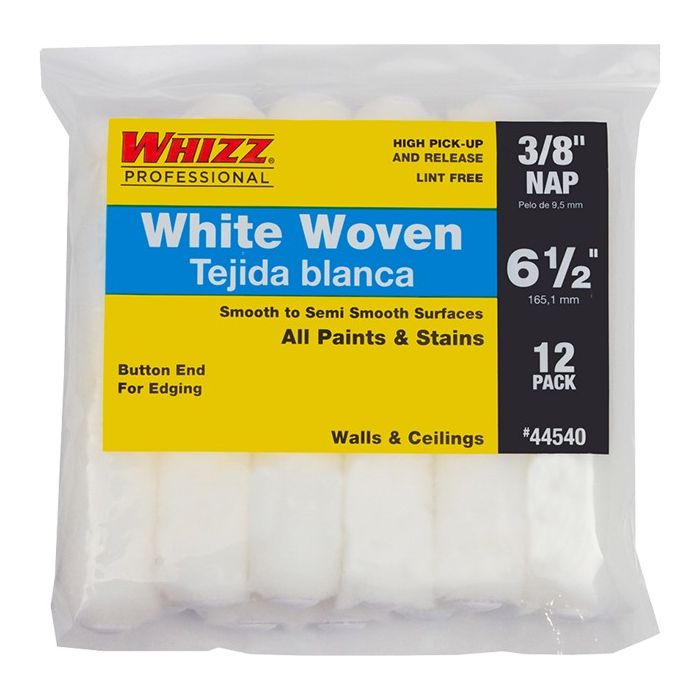 Whizz 6-1/2" x 3/8" Nap White Whizzflex Woven Mini Roller 12pk