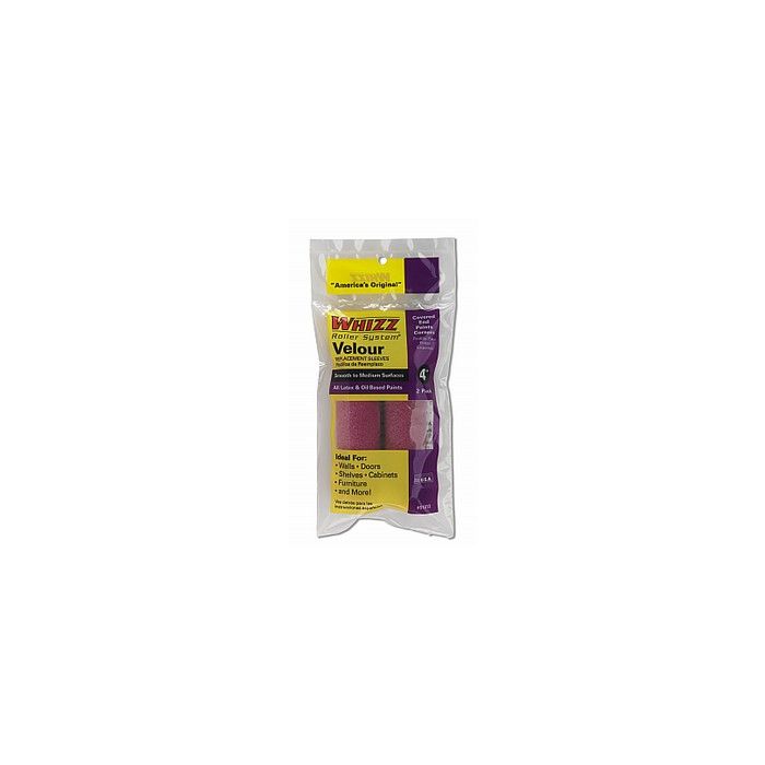 Whizz 4" Purple Velour 3/16" Nap Mini Roller 2Pk