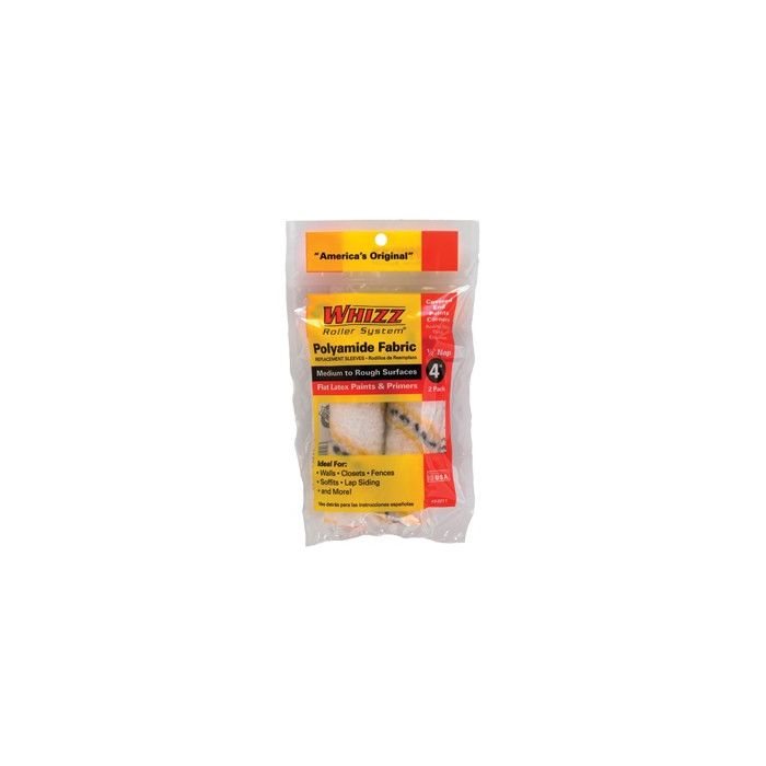 Whizz 4" Premium Gold Stripe 1/2" Nap Mini Roller 2Pk