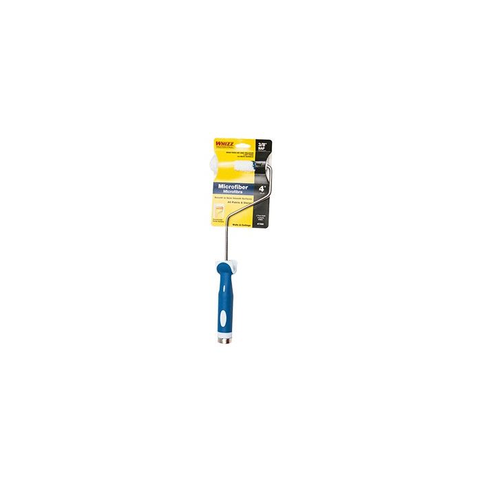 Whizz 4" Xtrasorb Microfiber Blue Stripe 3/8" Nap Mini Roller w / 13" Frame