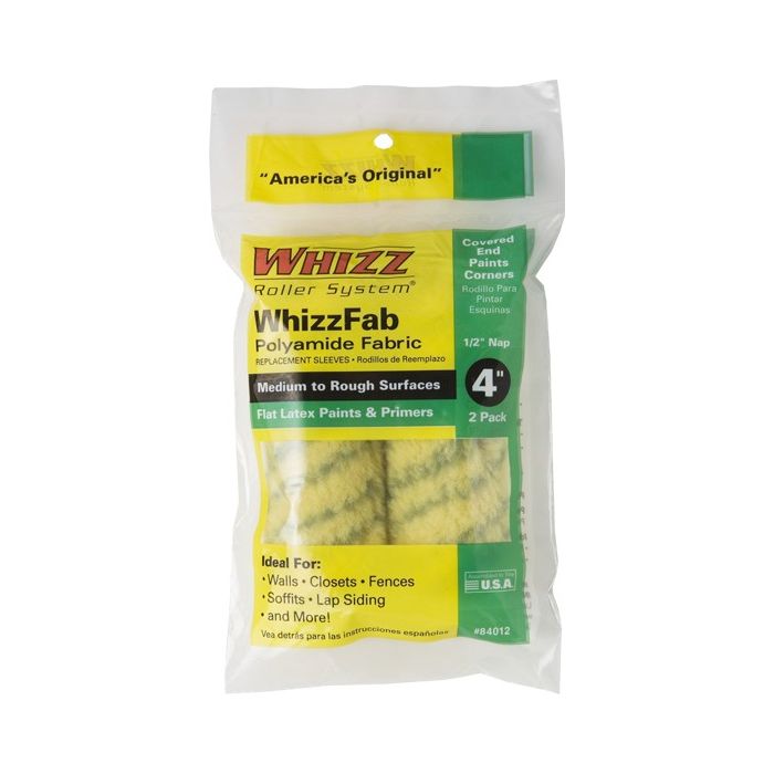 Whizz 4" Whizzfab 1/2" Nap Mini Roller 2Pk